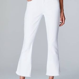J. Jill High-Rise Curved–Hem Cropped Jeans